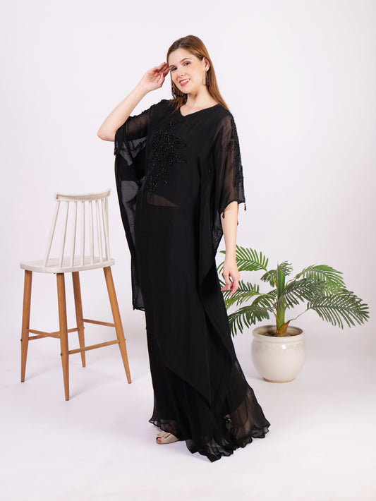 Black Kaaftan Palazzo Set With Handwork