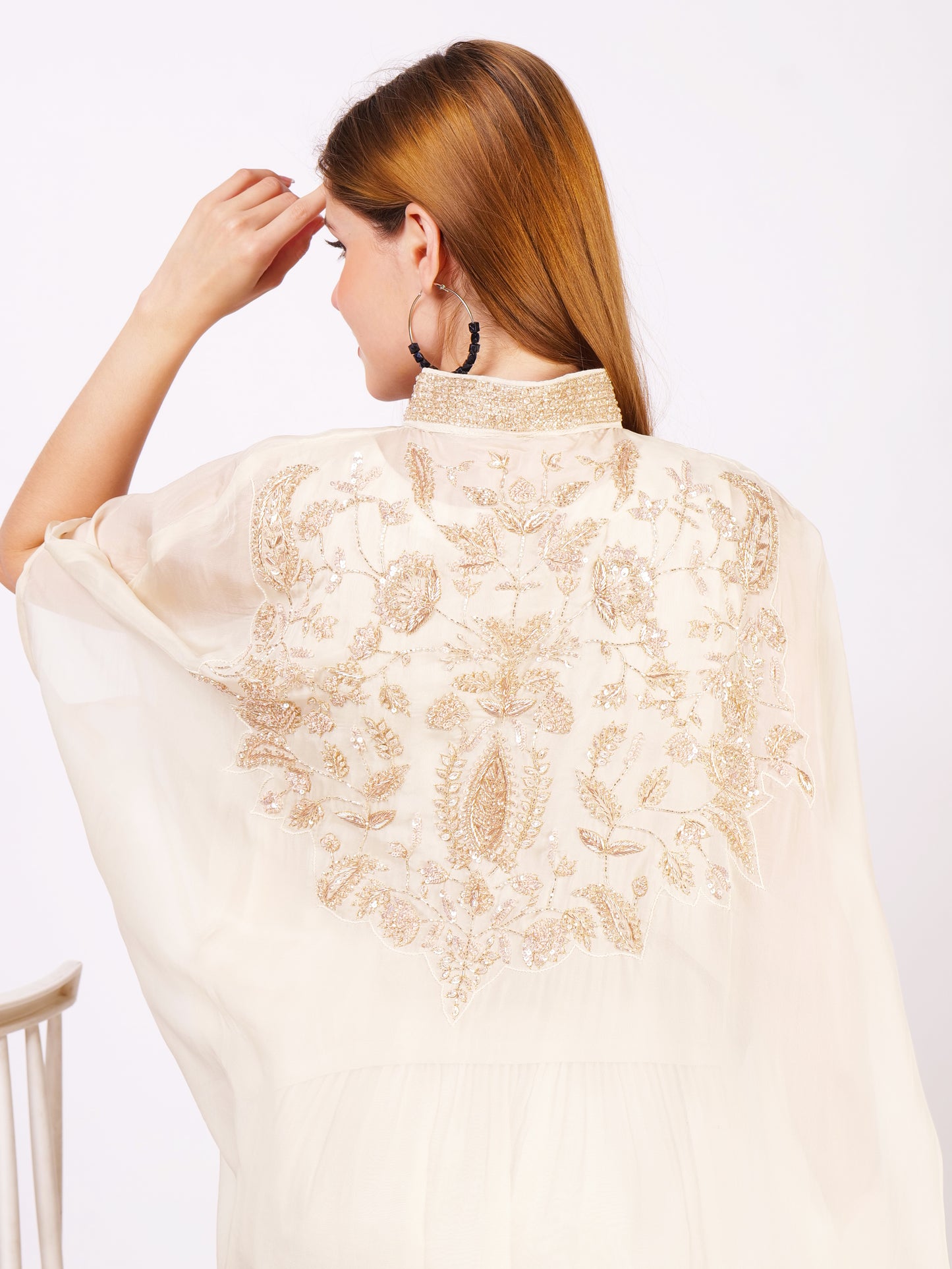 Three Piece Pure Georgette Outfit With Intricate Handwork