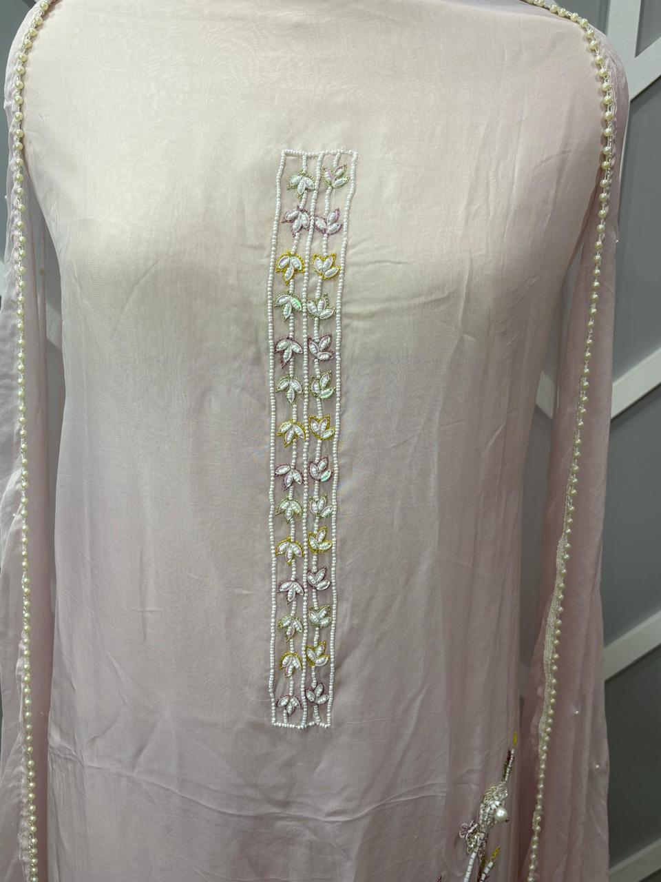 Pure Organza Suit With Handwork