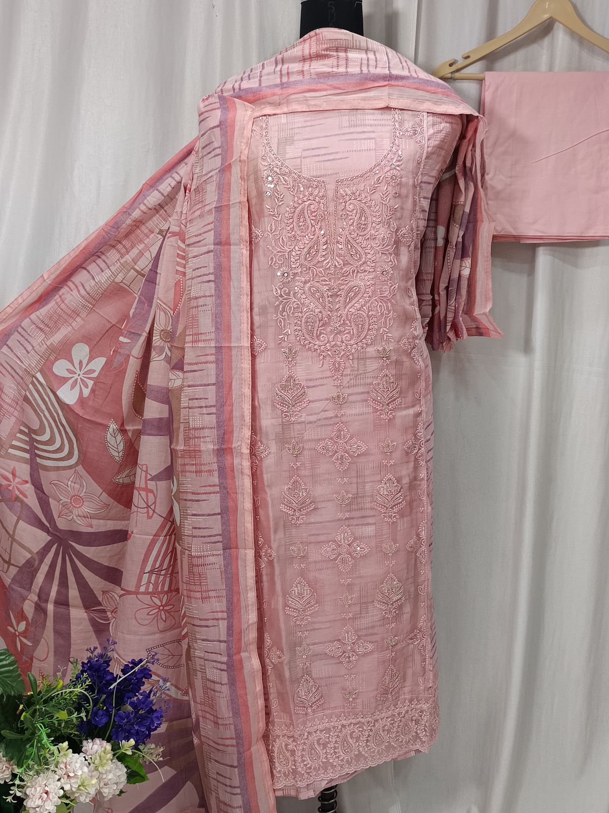 Pure Cotton Printed Suit With Front Designer Concept