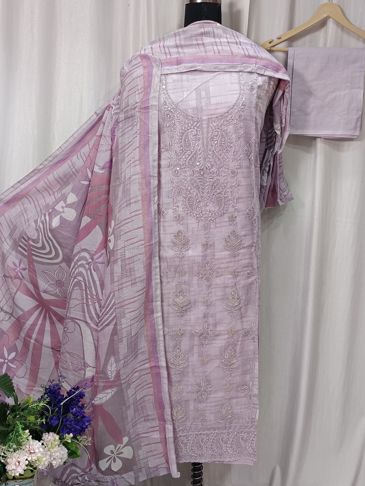 Pure Cotton Printed Suit With Front Designer Concept
