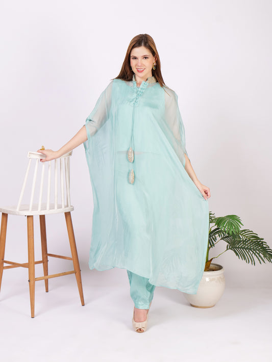 Three Piece Pure Georgette Outfit With Intricate Handwork