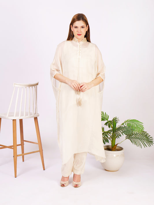 Three Piece Pure Georgette Outfit With Intricate Handwork