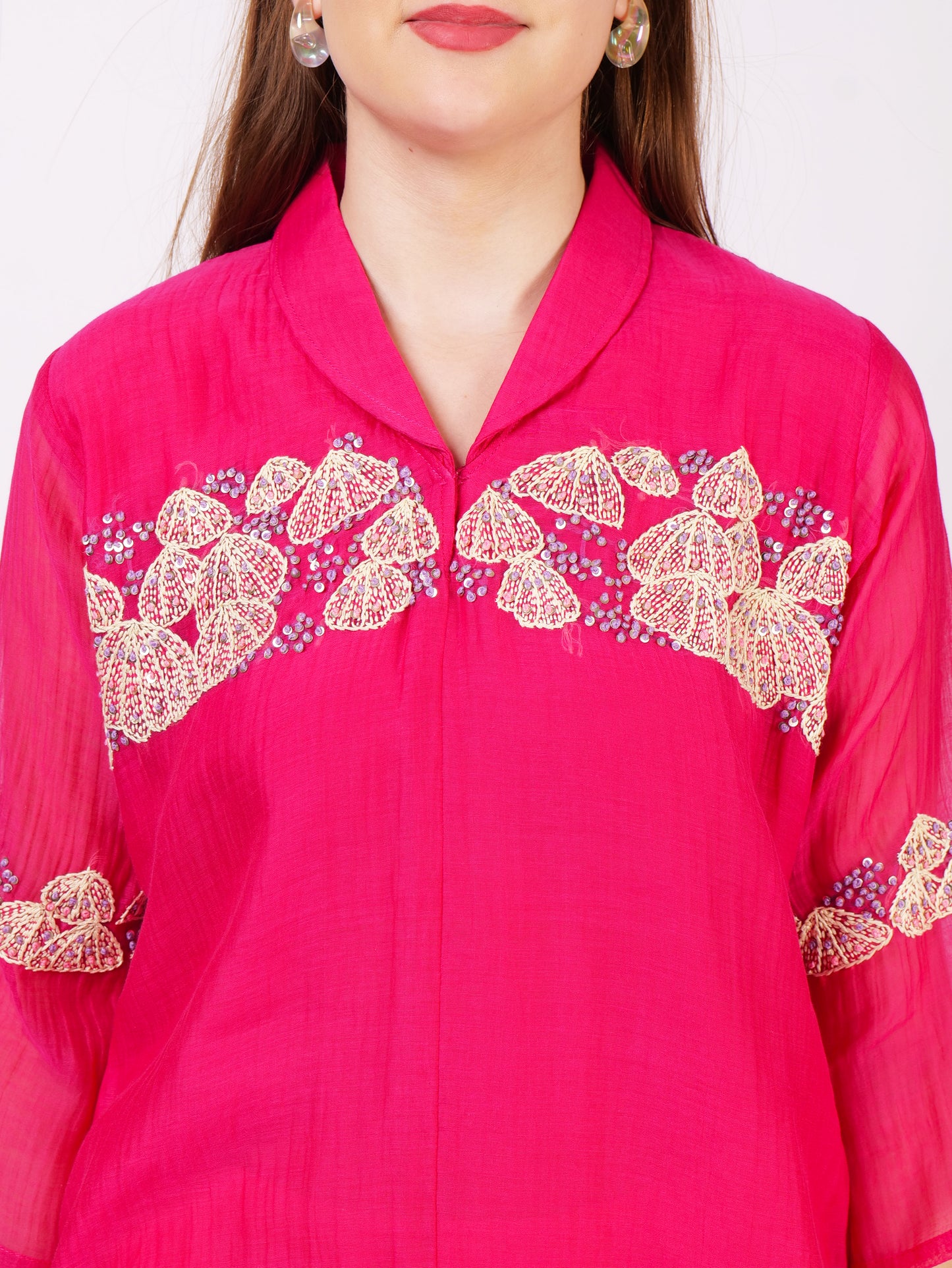 Mul Cotton Kurti Pants With Thread Embroidery