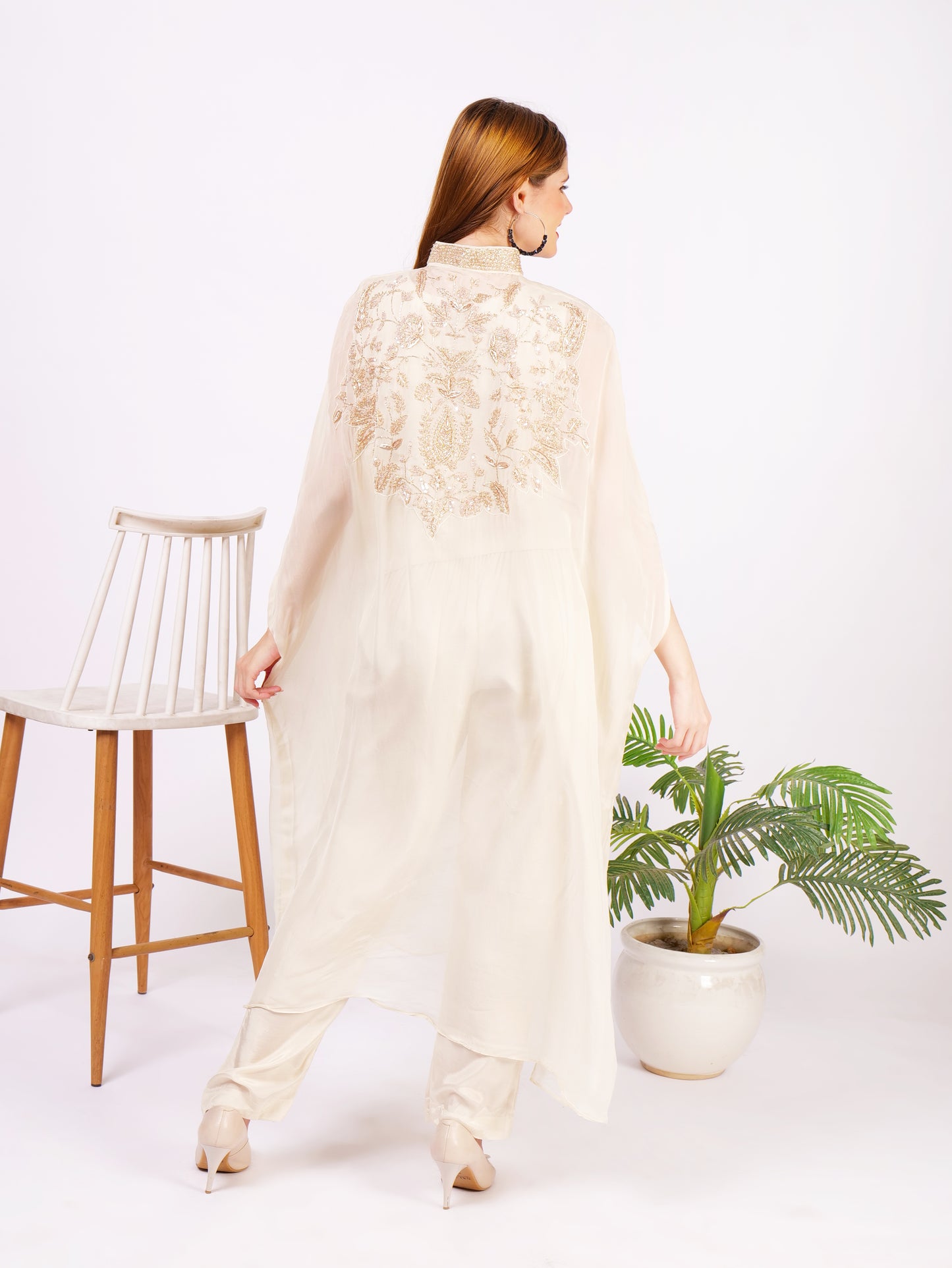 Three Piece Pure Georgette Outfit With Intricate Handwork