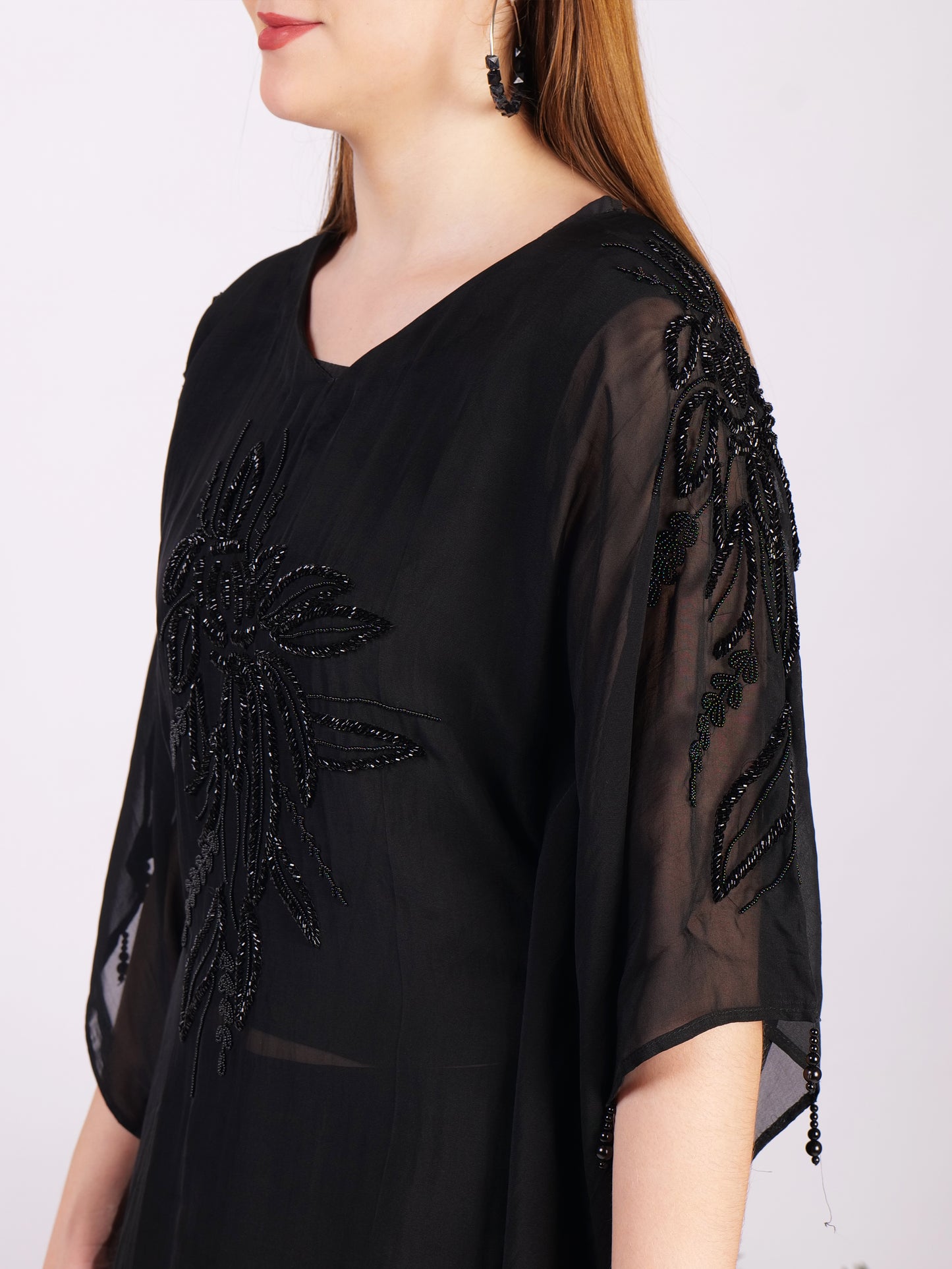 Black Kaaftan Palazzo Set With Handwork