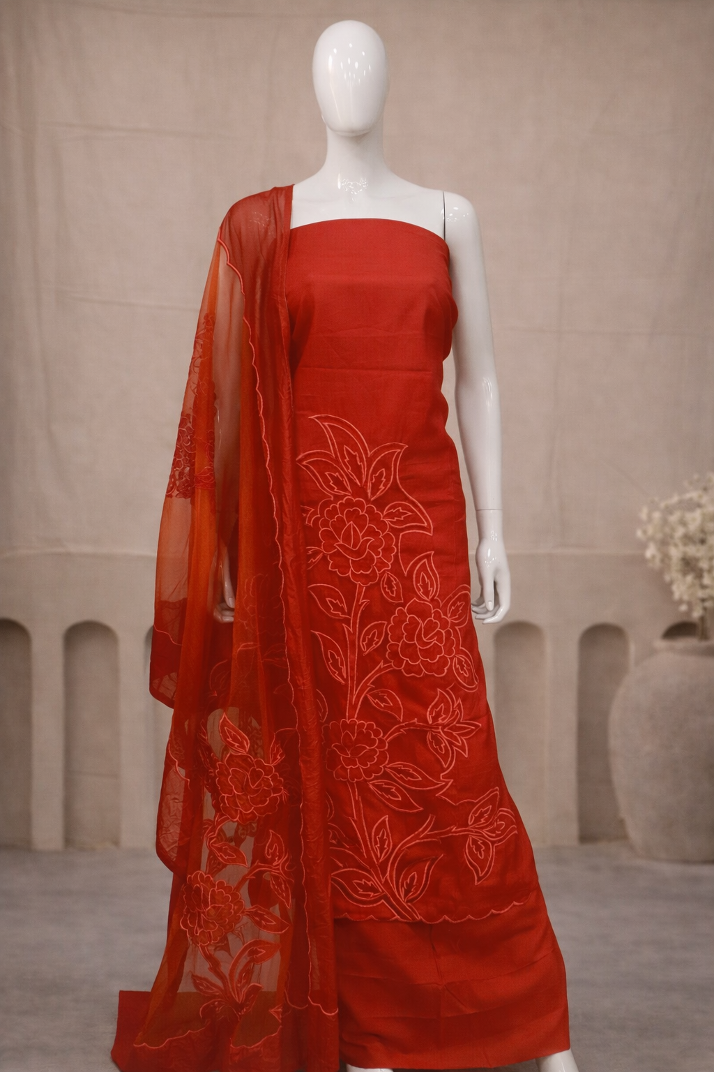 Striking Mul Chanderi Suit Set