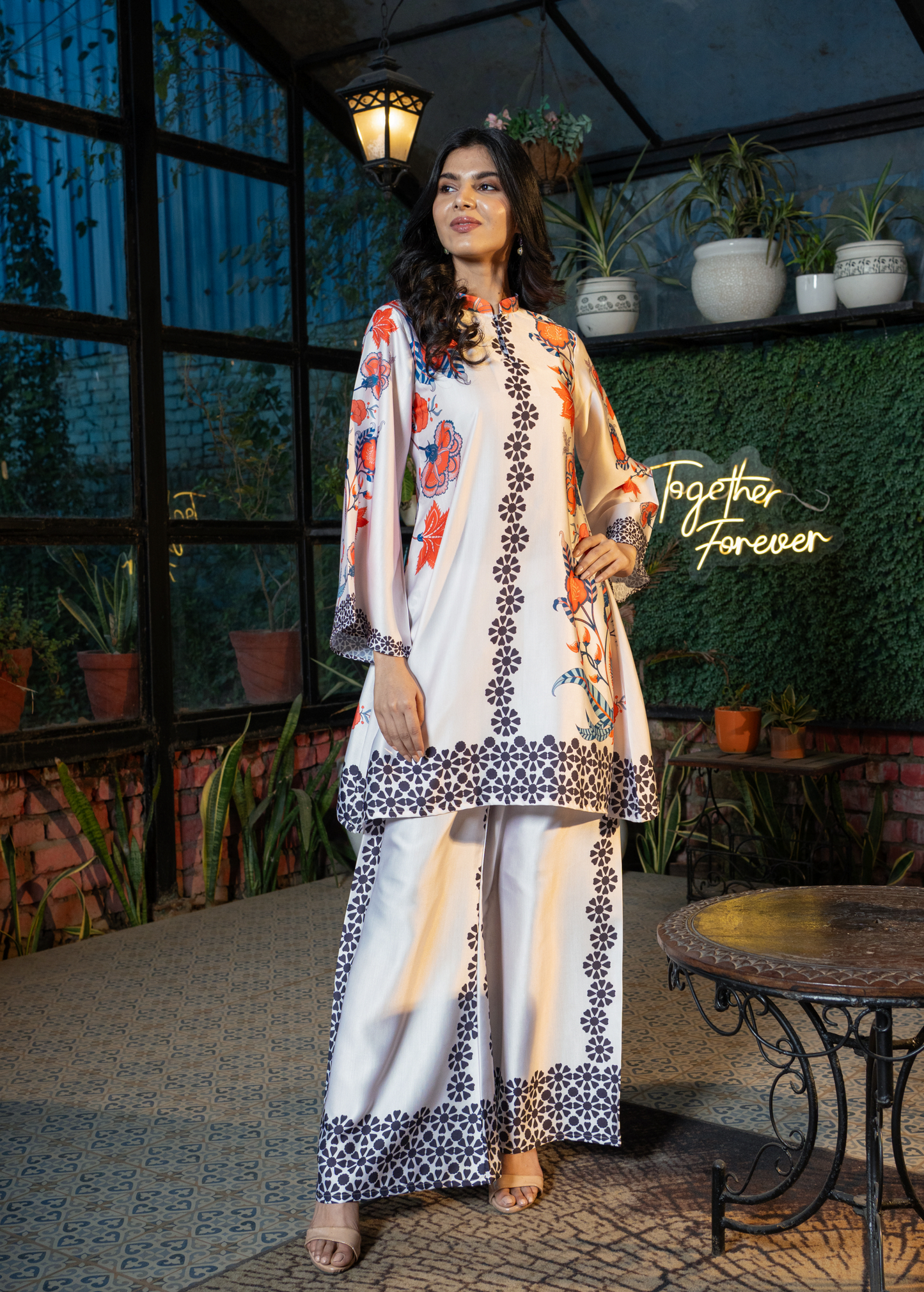 Cotton Crepe Flower Pattern Print Co-ord Set