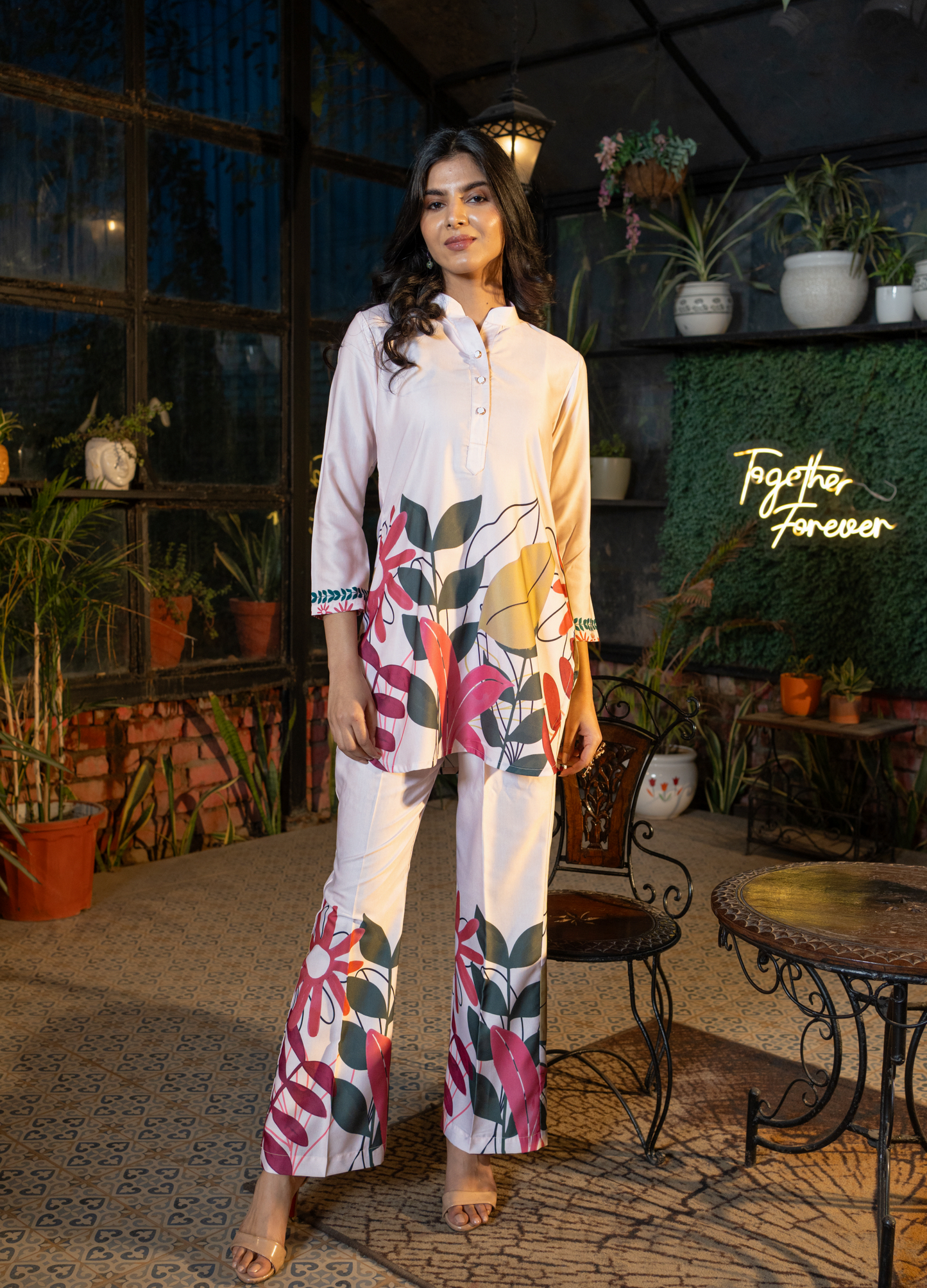 Cotton Crepe Bloom Print Co-ord Set
