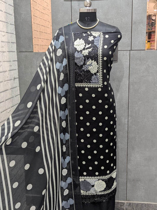 Jam Cotton Suit With Print And Embroidery